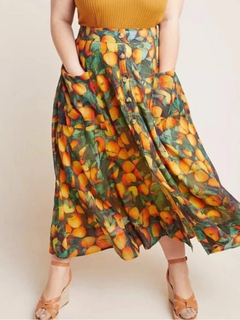 Anthropologie Maeve Summer Orchard Skirt